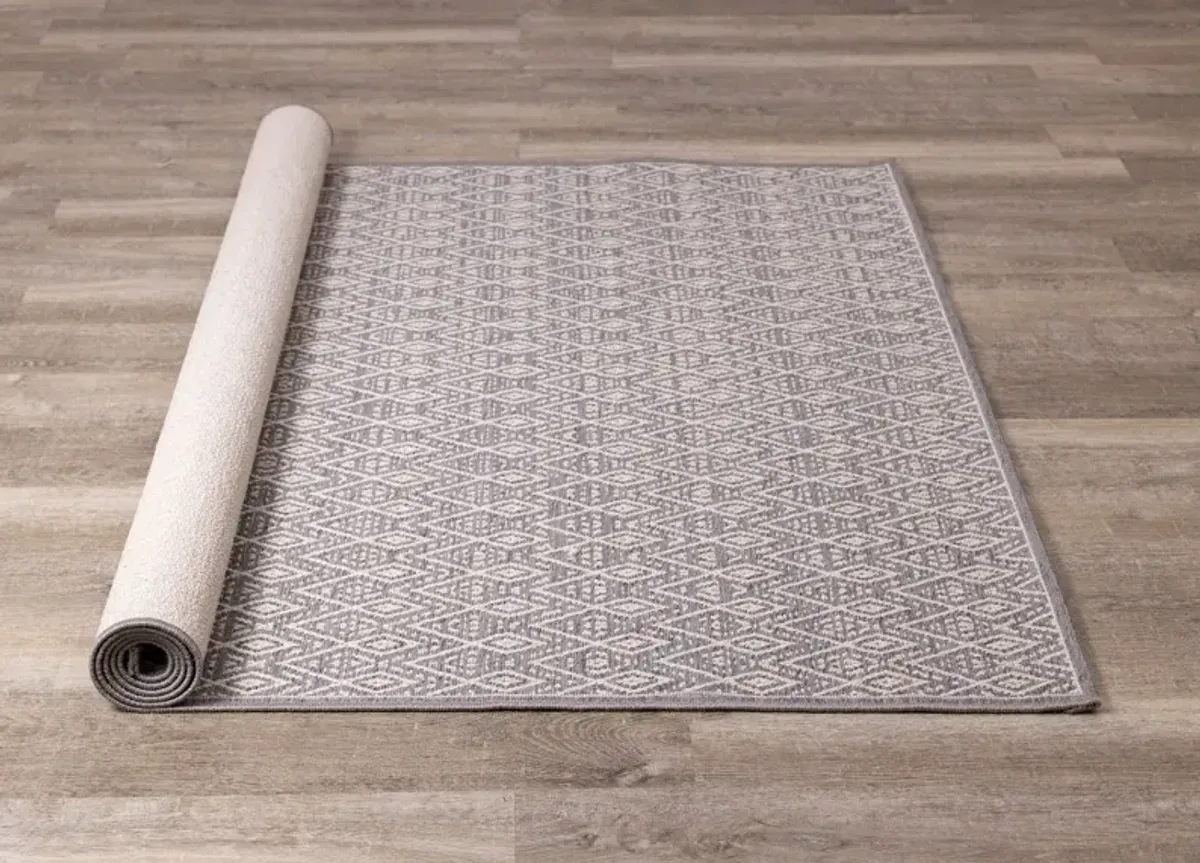 Vista 5 x 8 Diamond Gray Cream Area Rug