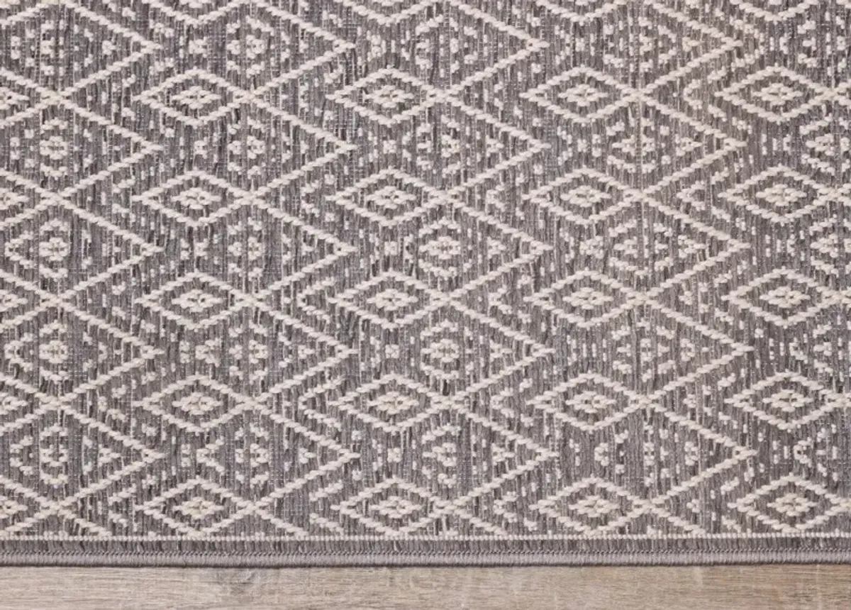 Vista 5 x 8 Diamond Gray Cream Area Rug