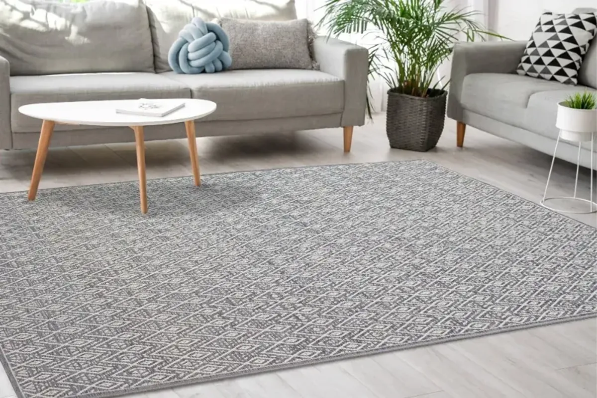 Vista 5 x 8 Diamond Gray Cream Area Rug