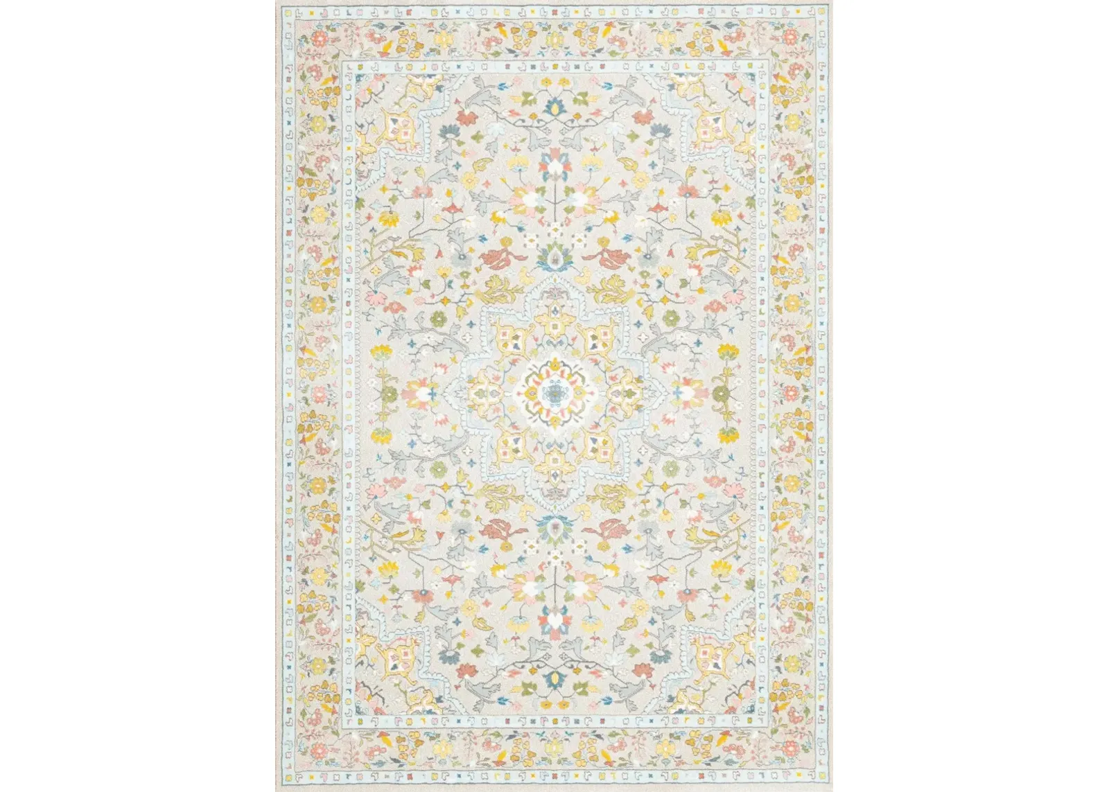 Belle 5 x 8 Elegant Yellow Multicolor Area Rug