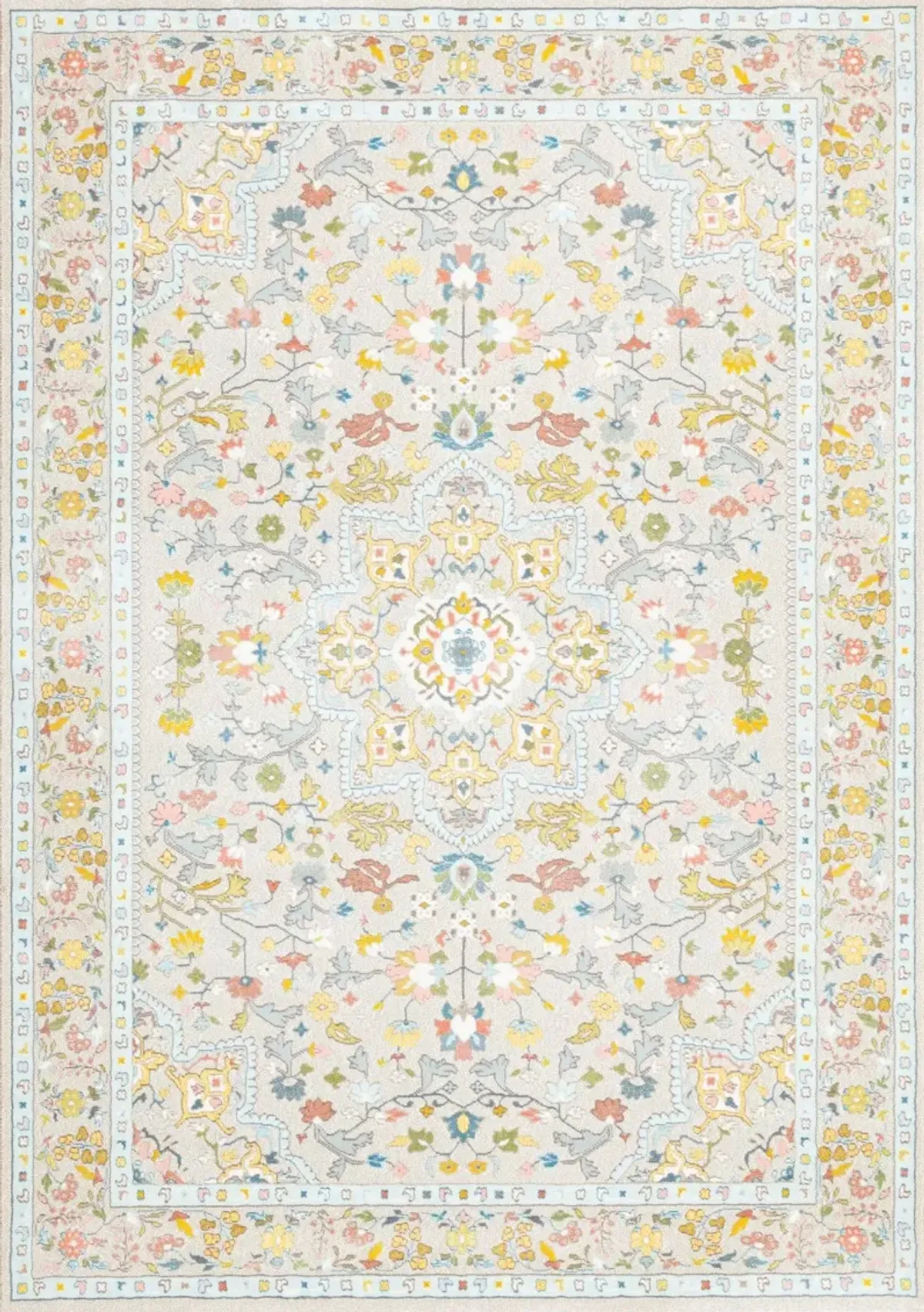 Belle 5 x 8 Elegant Yellow Multicolor Area Rug