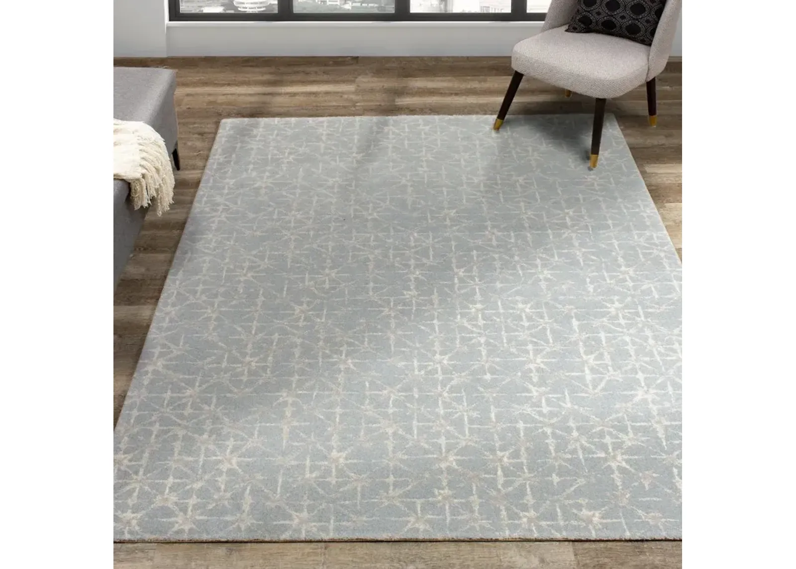 Nordic 5 x 8 Blue Tessellations Area Rug