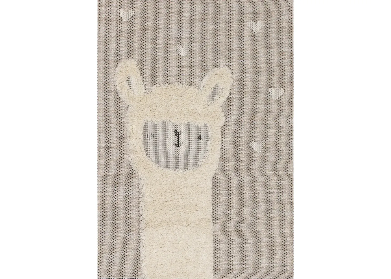 Kids 2 x 4 Llama Beige Area Rug