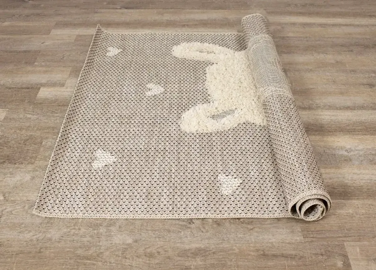 Kids 4 x 6 Llama Beige Area Rug