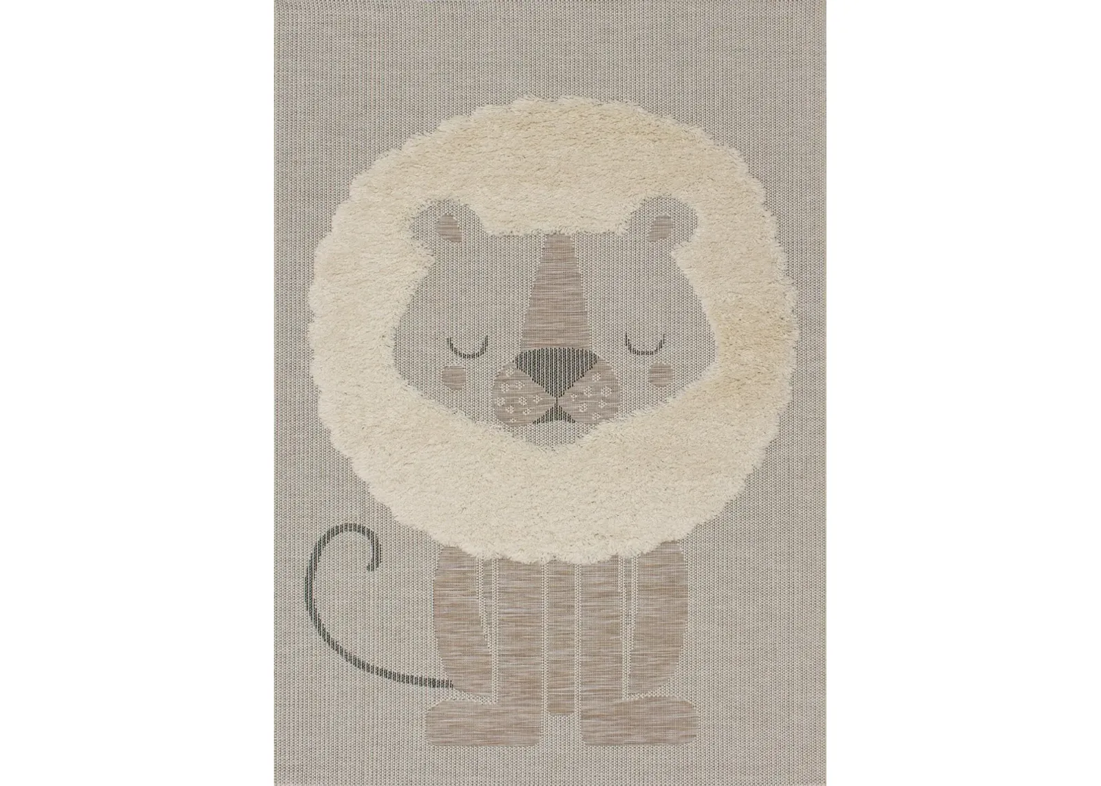 Kids 4 x 6 Lion Cream Beige Area Rug