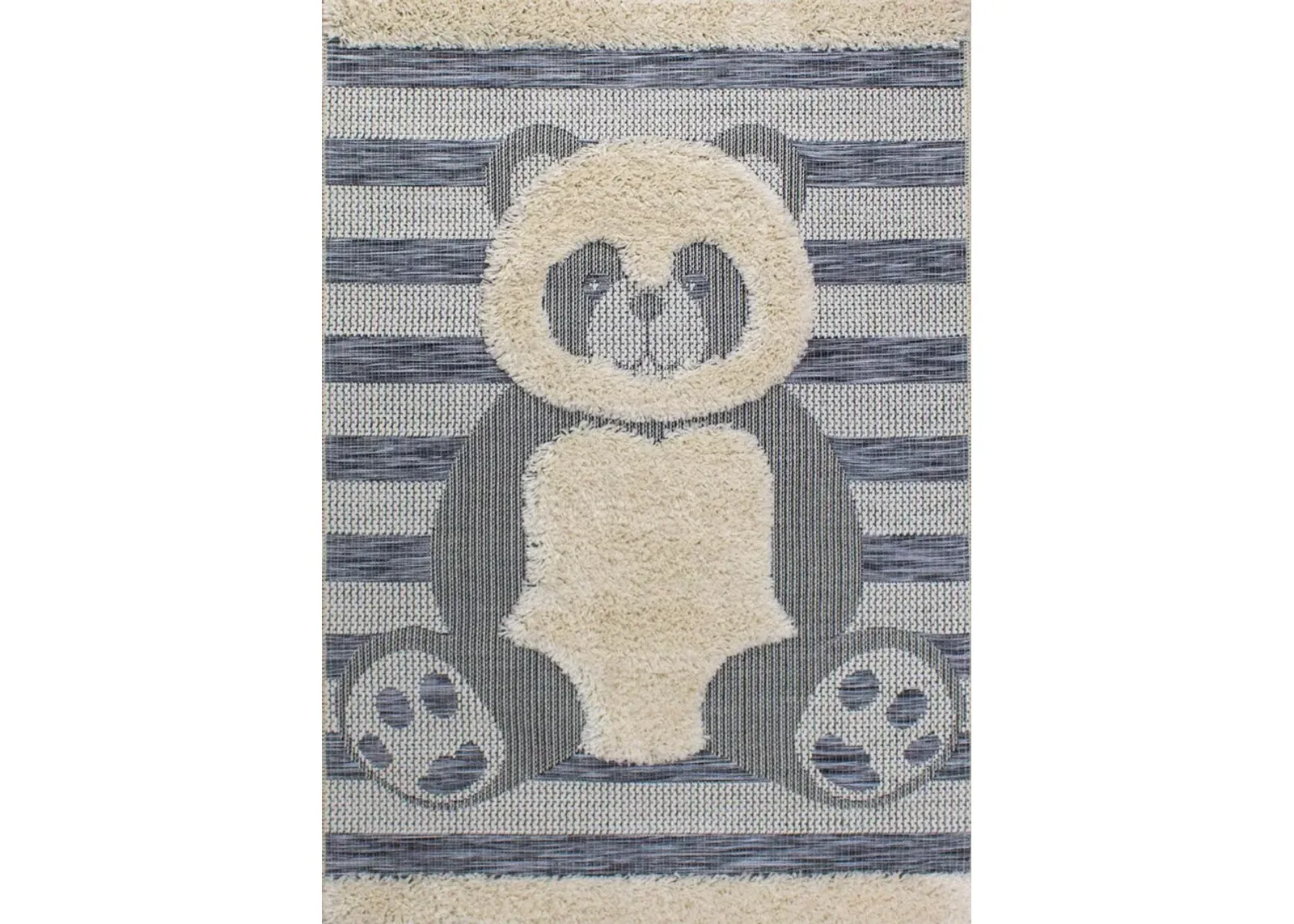 Kids 4 x 6 Panda Blue Cream Area Rug