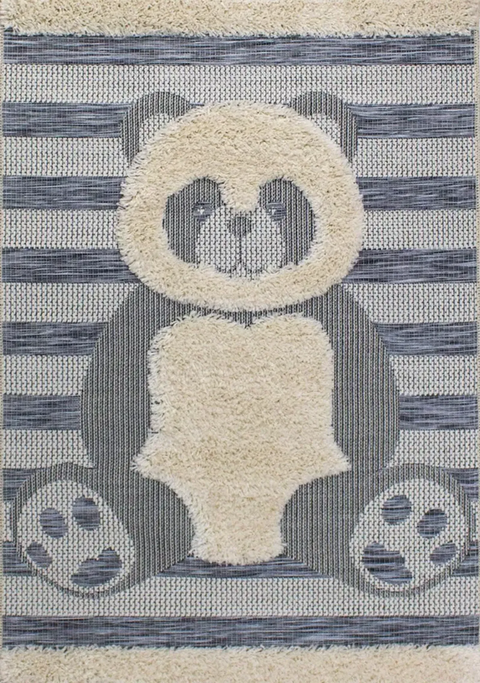 Kids 4 x 6 Panda Blue Cream Area Rug