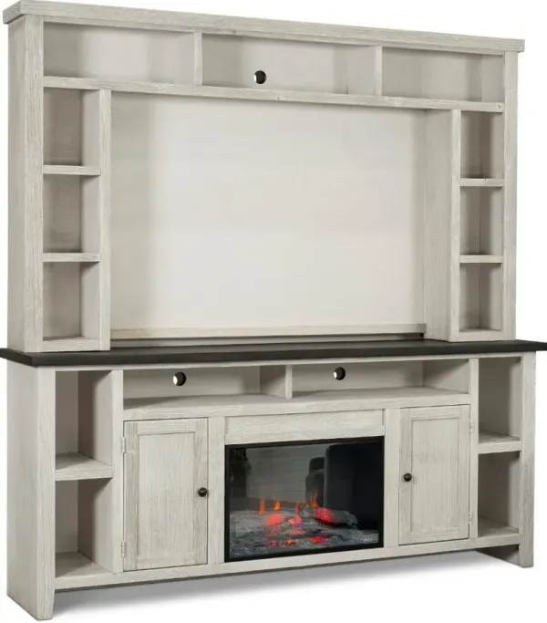 Eastport White 84" Fireplace Entertainment Center
