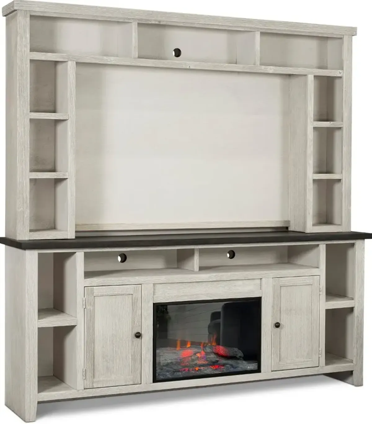 Eastport White 84" Fireplace Entertainment Center