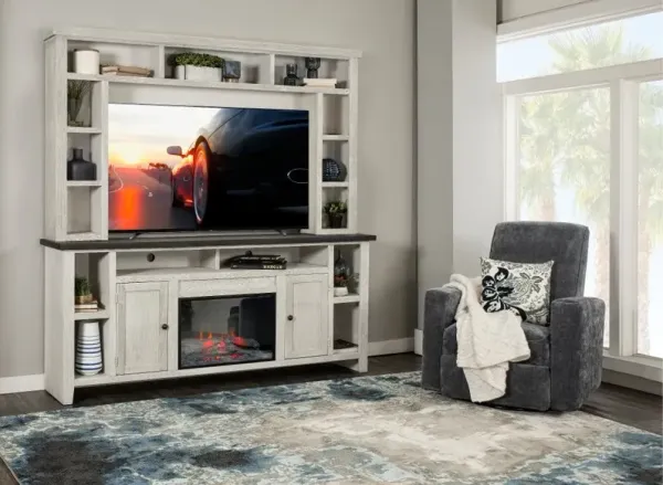 Eastport White 84" Fireplace Entertainment Center