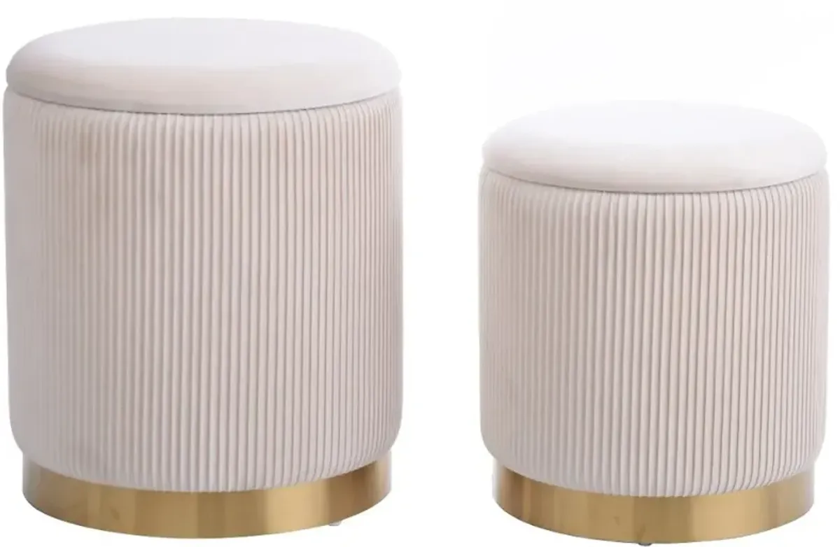 Beecher Beige Ottoman Velvet