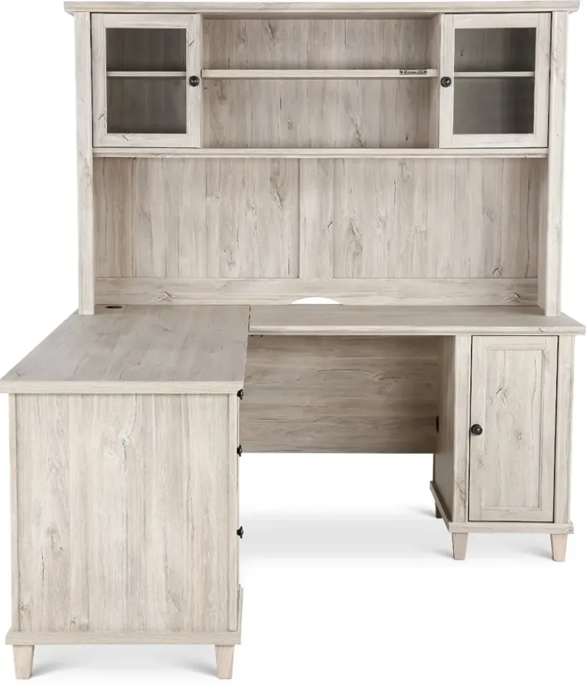 Hammond Chalk Oak L-Desk and Hutch