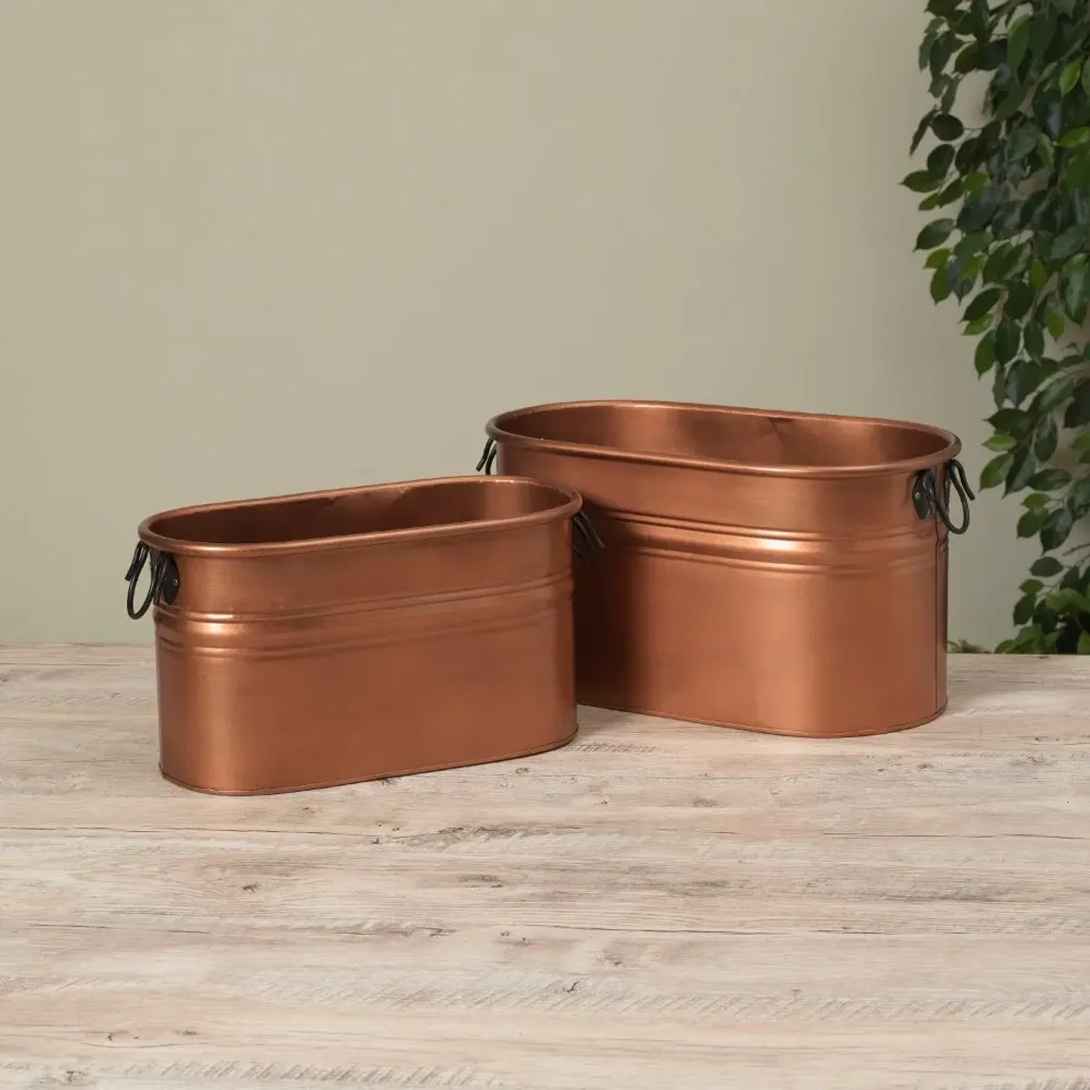 Large Antique Copper Metal Bucket