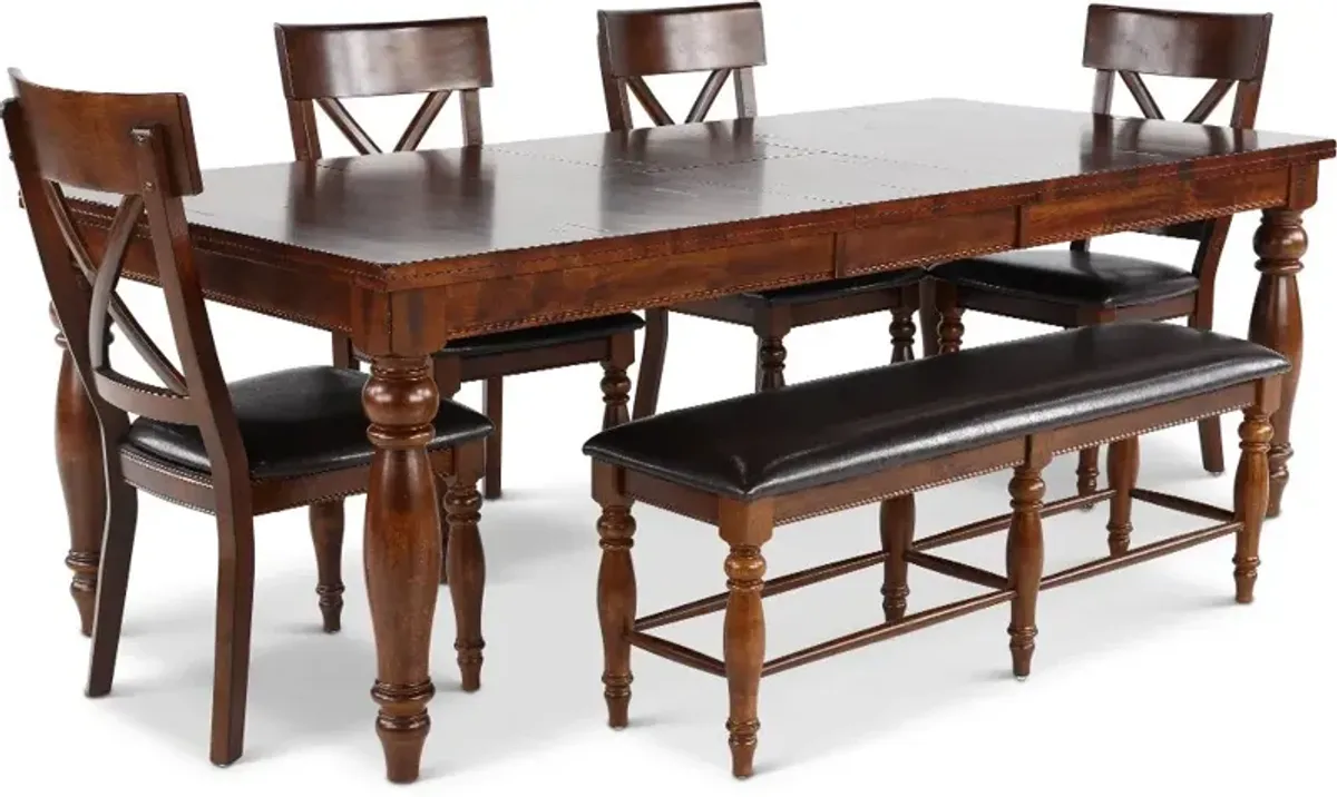 Kingston Brown 6 Piece Dining Set