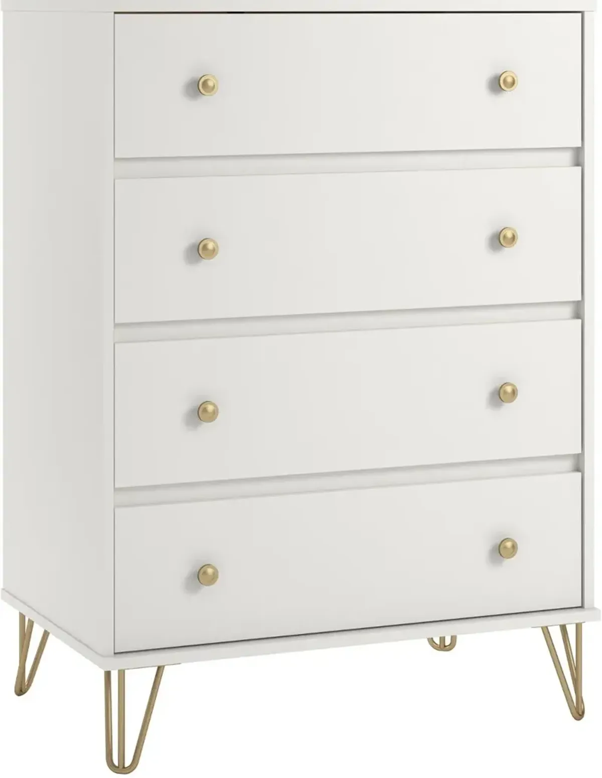 Finley Contemporary White 4-Drawer Dresser