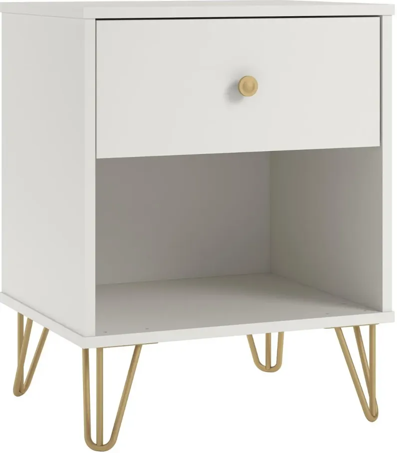 Finley Contemporary White Nightstand