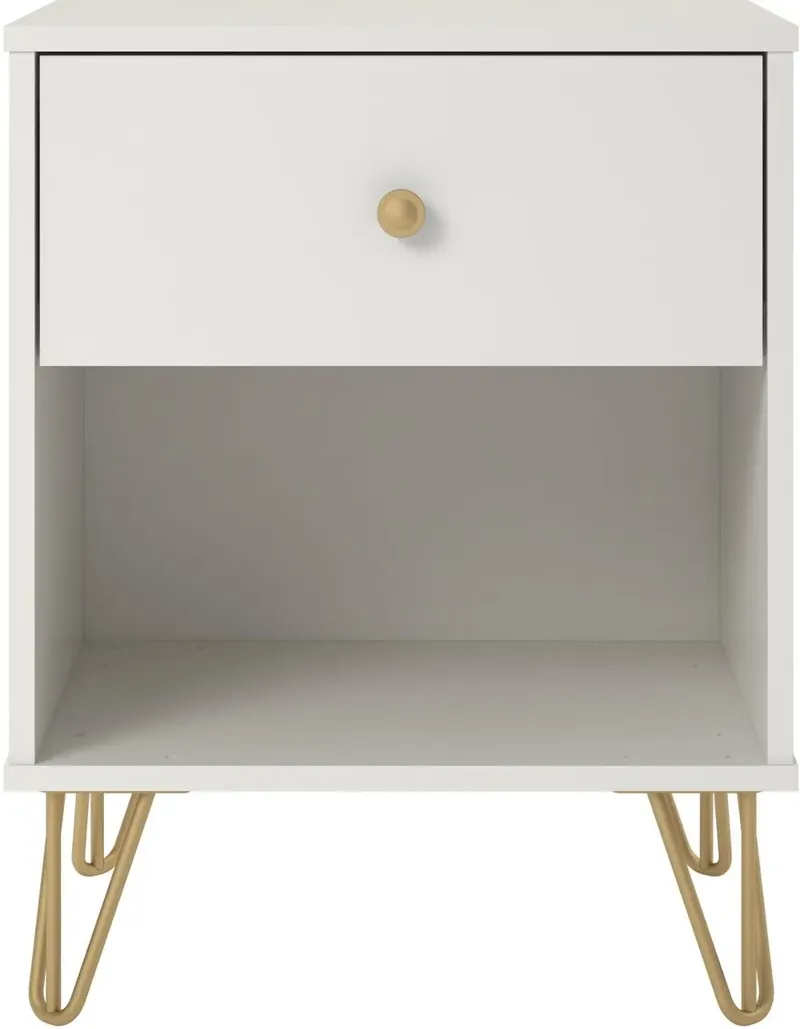 Finley Contemporary White Nightstand