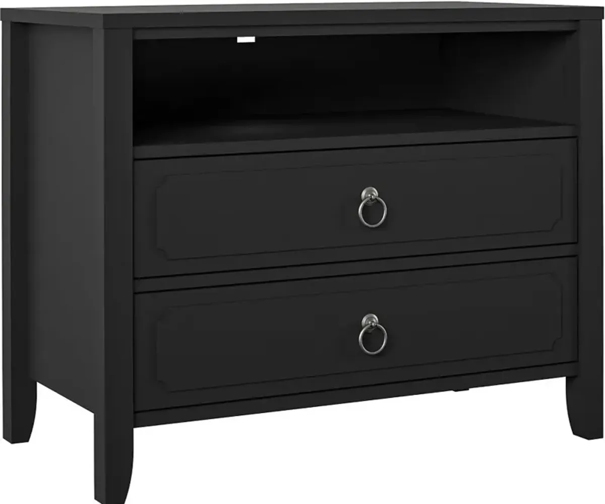 Her Majesty Cottage Black 2-Drawer Nightstand