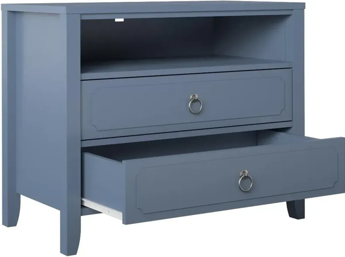 Her Majesty Cottage Blue 2-Drawer Nightstand