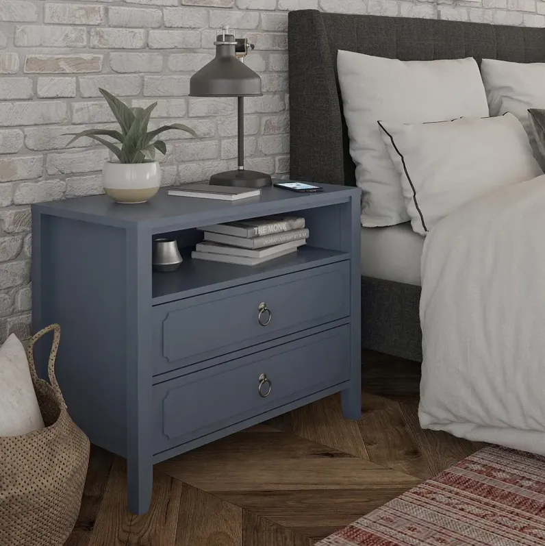 Her Majesty Cottage Blue 2-Drawer Nightstand