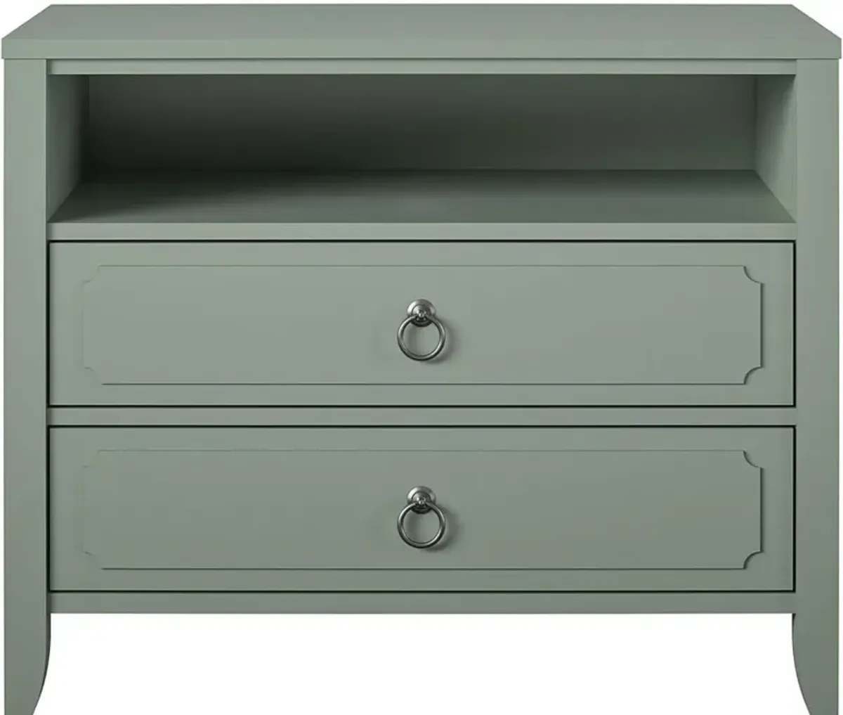 Her Majesty Cottage Pale Green 2-Drawer Nightstand