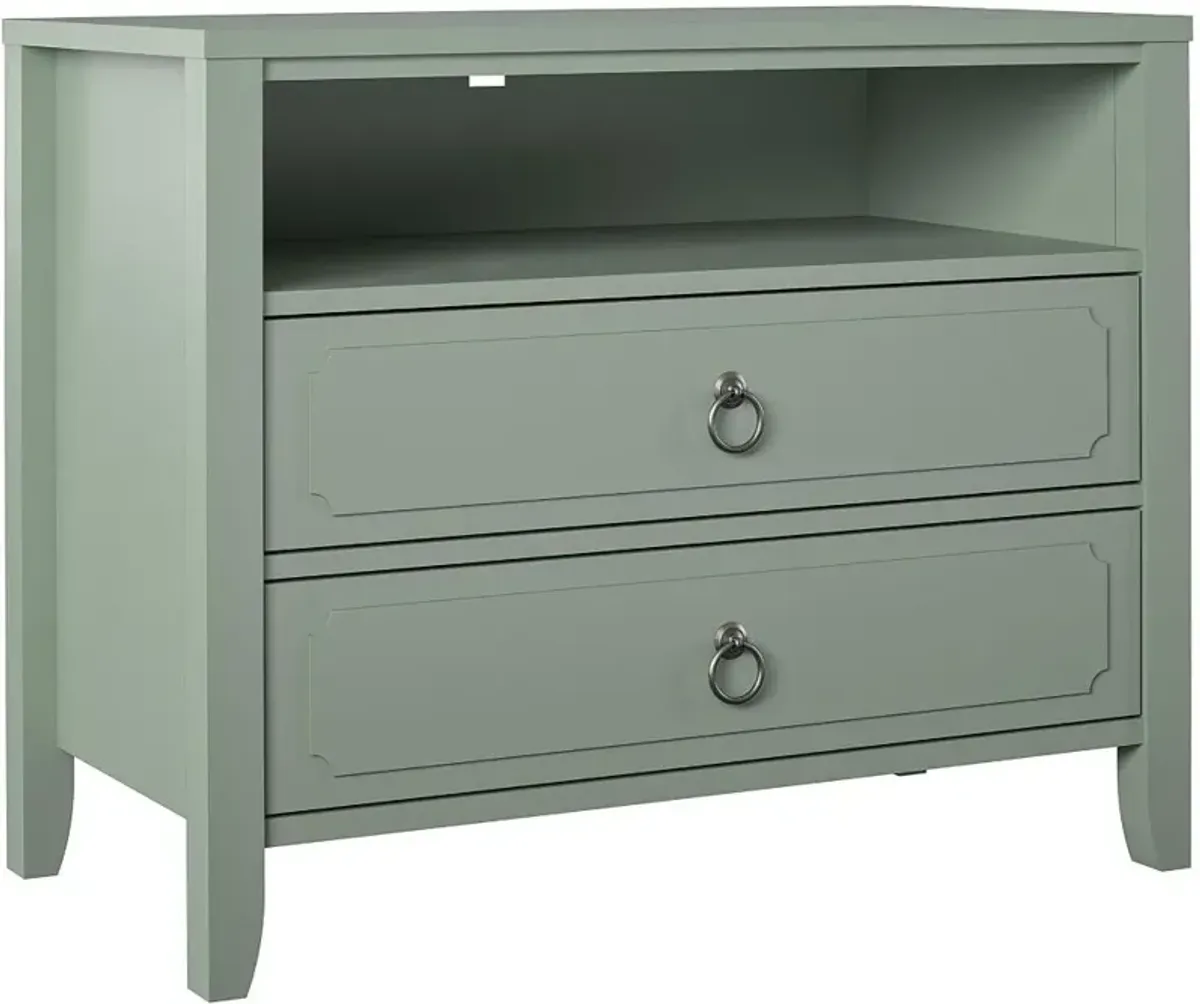 Her Majesty Cottage Pale Green 2-Drawer Nightstand