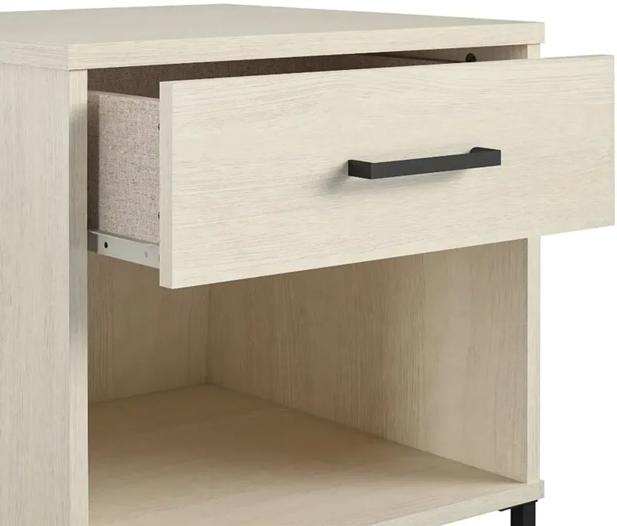 Kelly Transitional Ivory Oak Nightstand