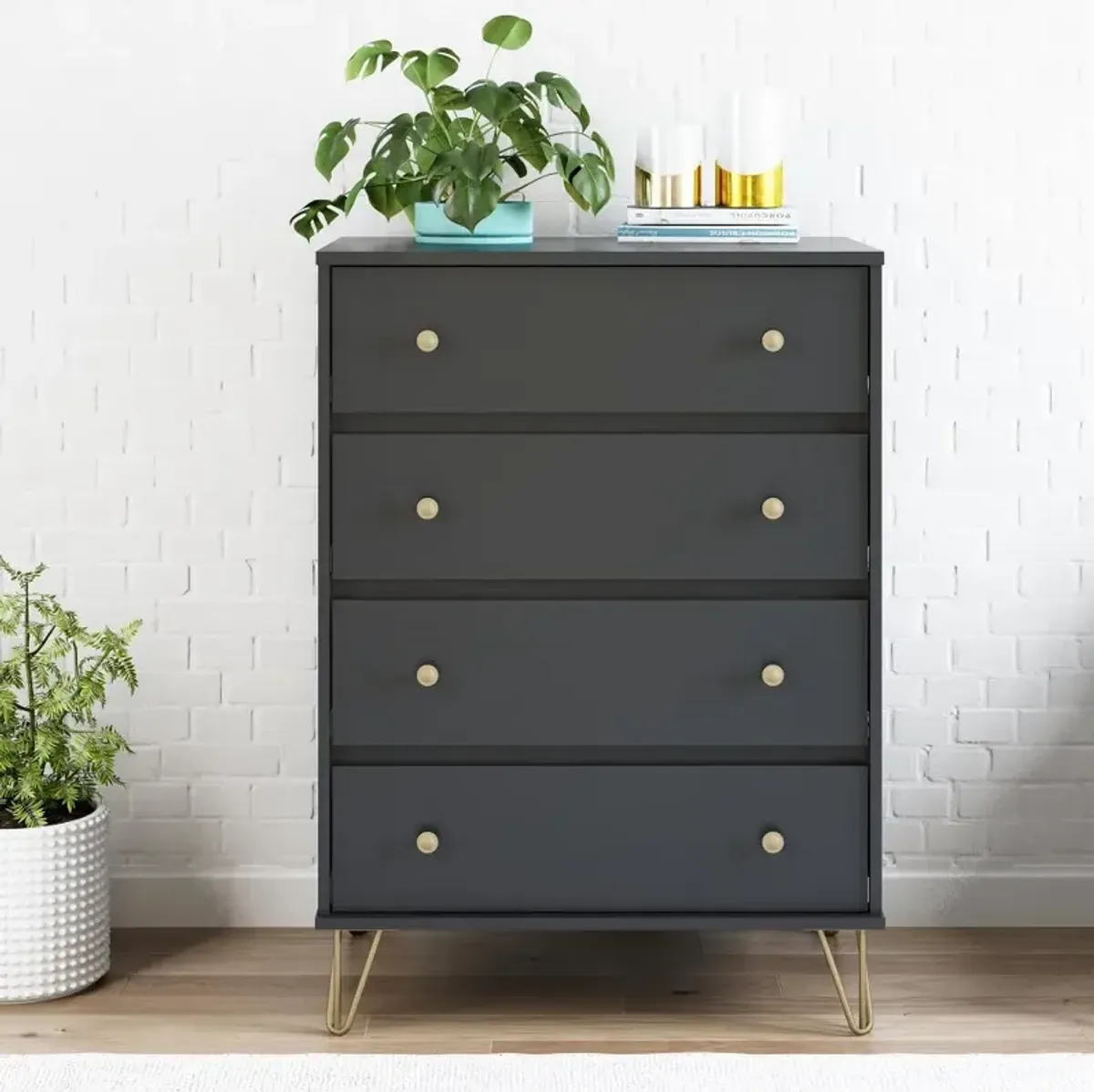 Owen Contemporary Black 4-Drawer Dresser