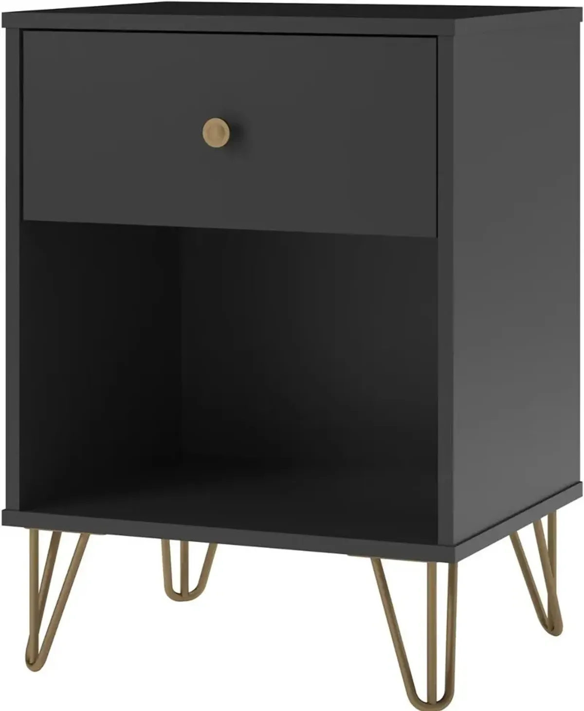 Owen Contemporary Black Nightstand