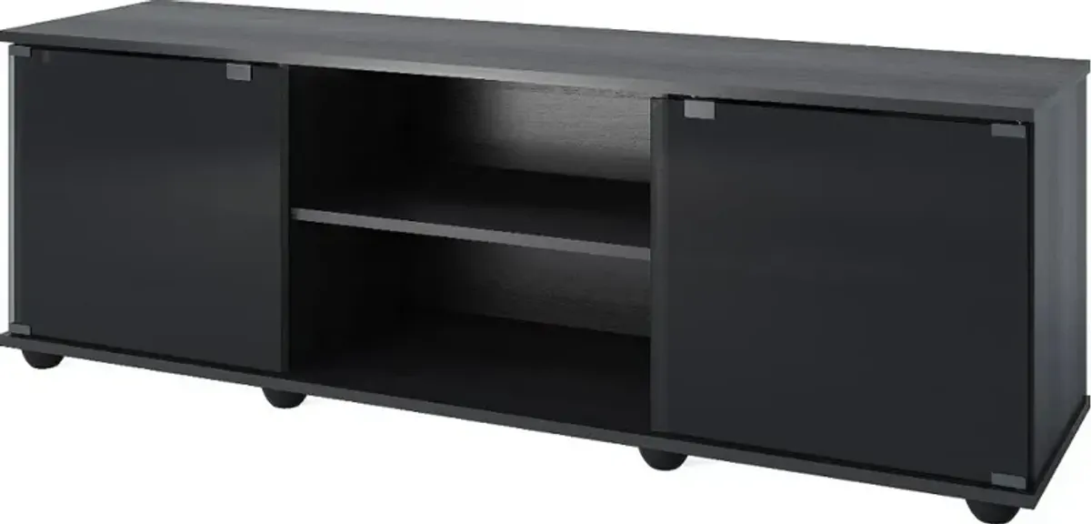 Fiji Contemporary 60" Ravenwood Black Wooden TV Stand