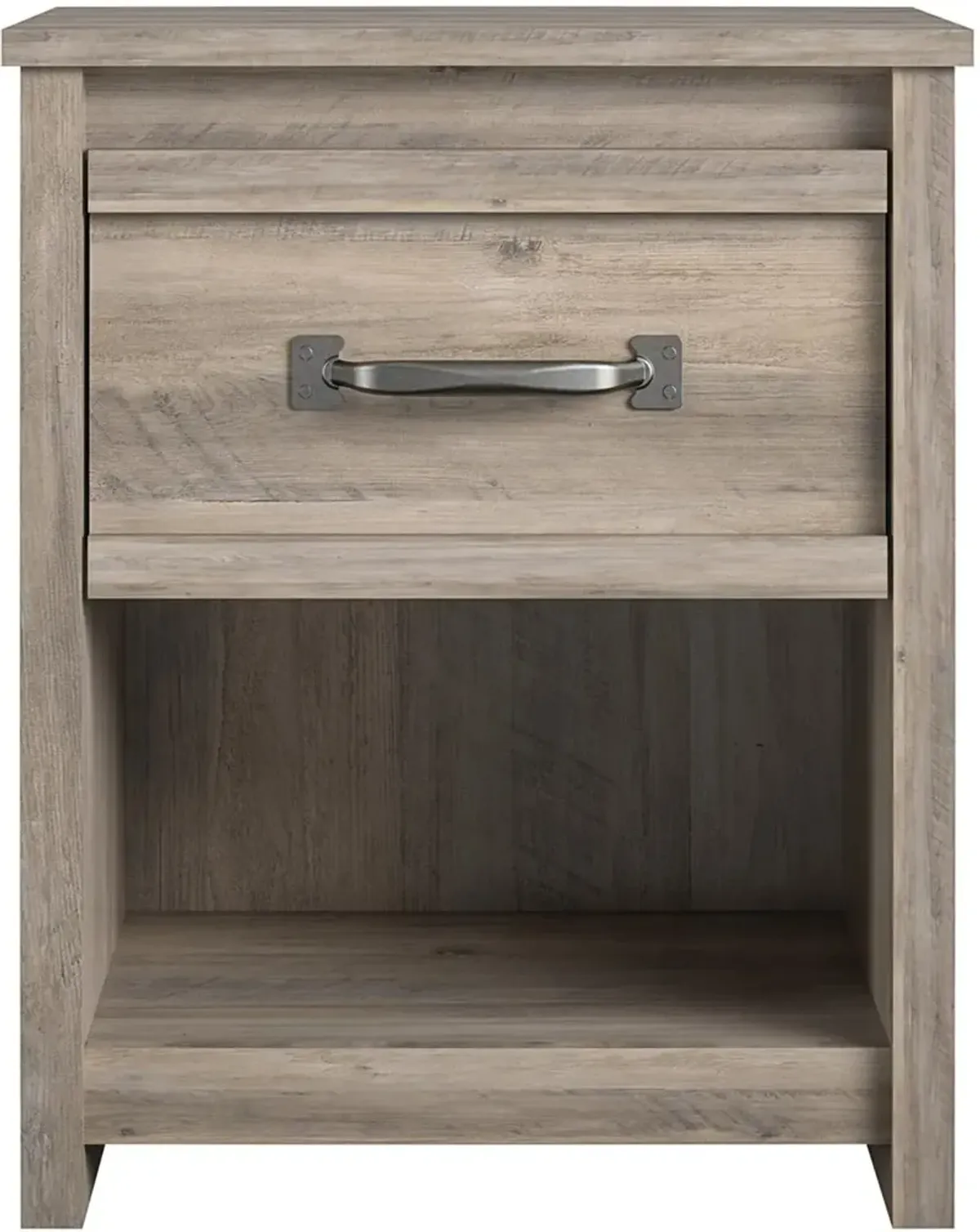 Bassinger Transitional Gray Oak Nightstand