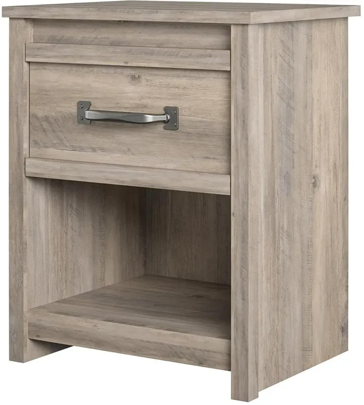 Bassinger Transitional Gray Oak Nightstand