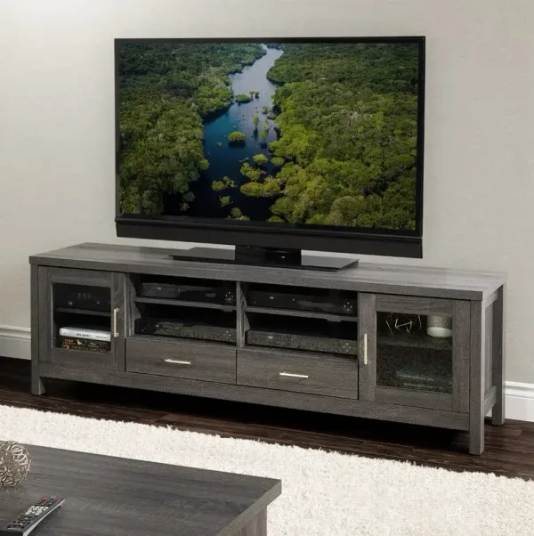 Hollywood Contemporary 71" Dark Grey TV Cabinet