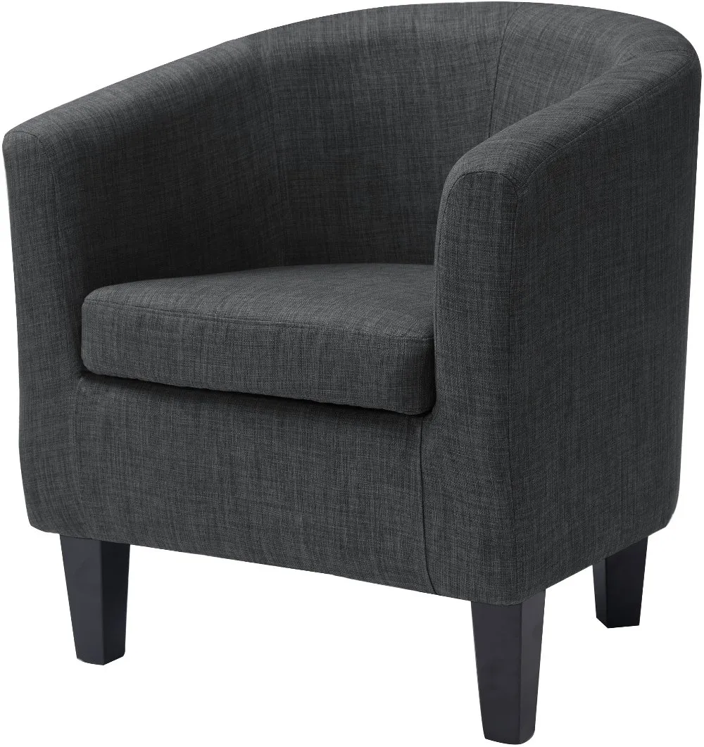 Antonio Contemporary Dark Grey Fabric Tub Chair