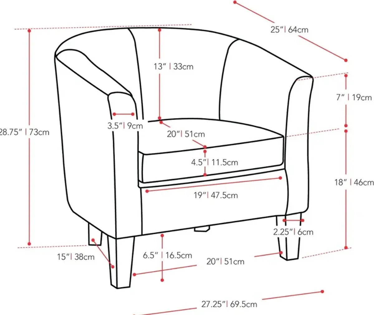 Antonio Contemporary Dark Grey Fabric Tub Chair