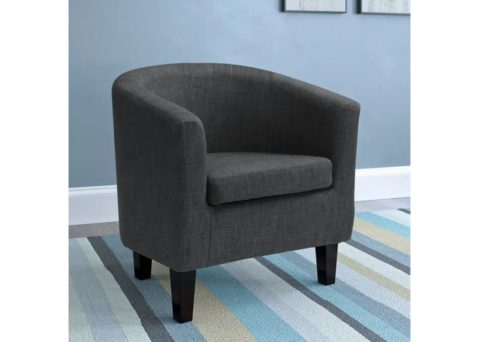 Antonio Contemporary Dark Grey Fabric Tub Chair