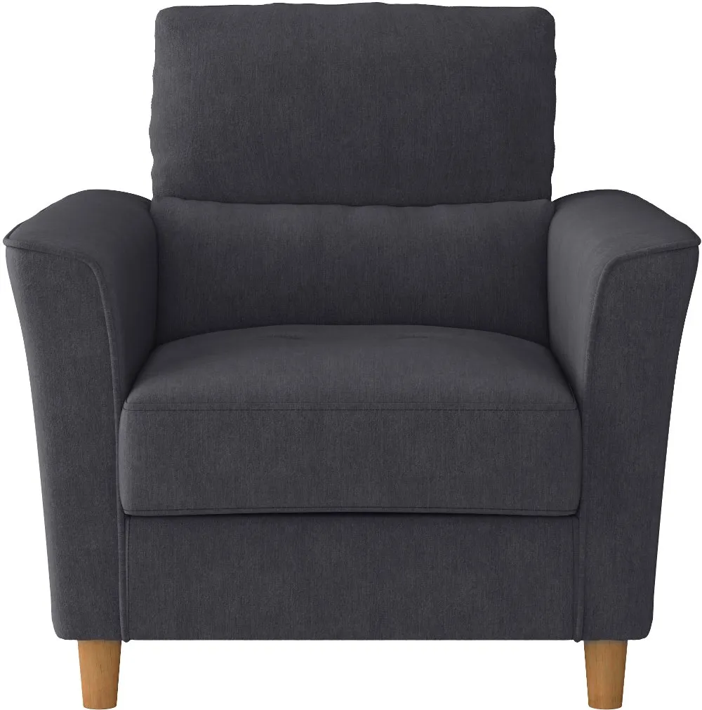 Georgia Contemporary Dark Grey Upholstered Accent Chair