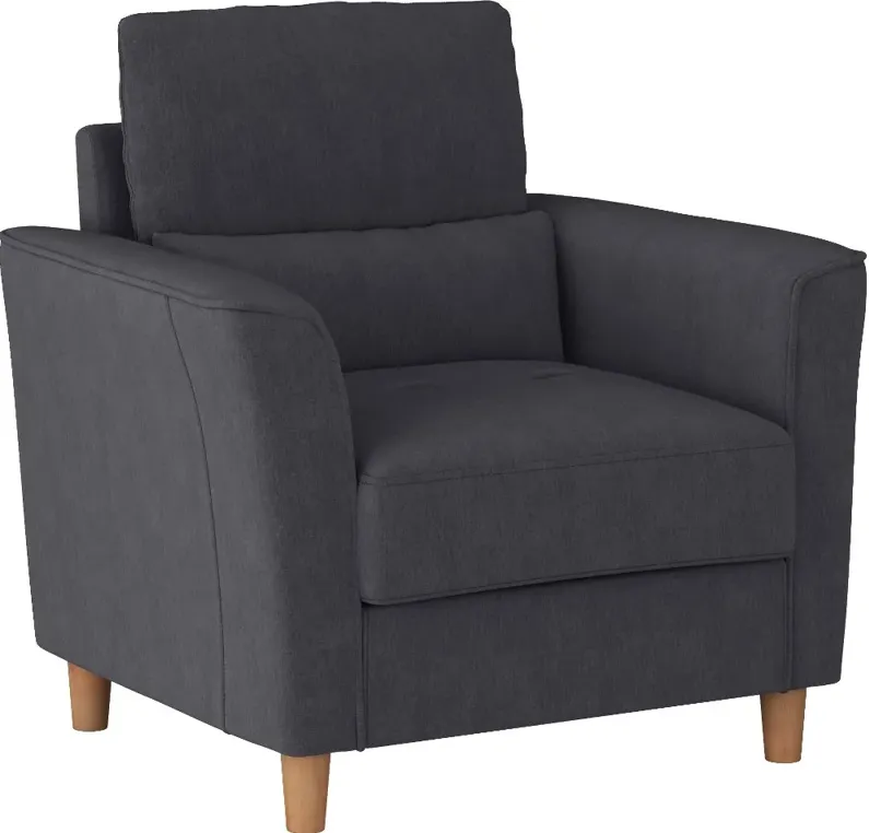 Georgia Contemporary Dark Grey Upholstered Accent Chair