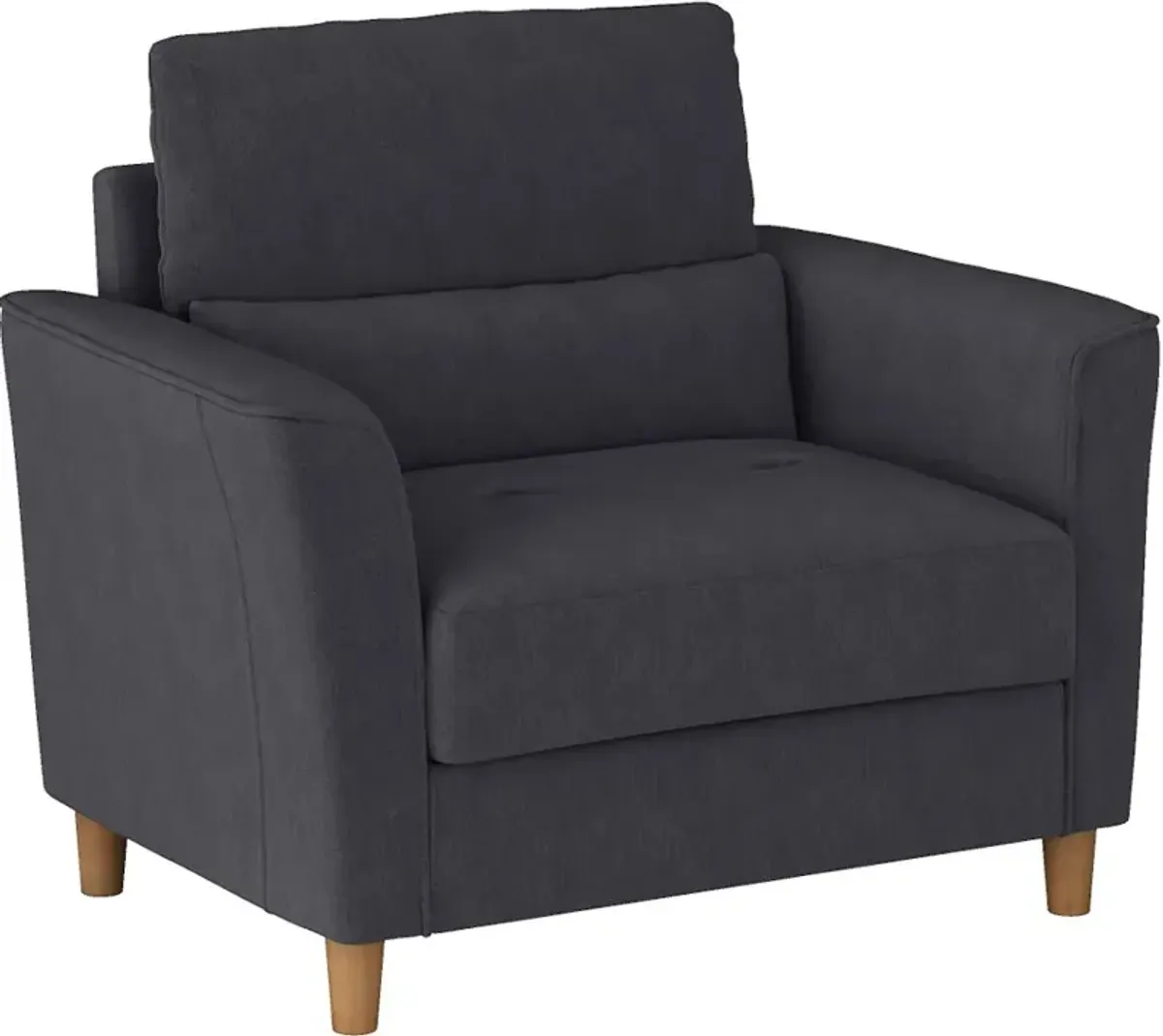 Georgia Contemporary Dark Grey Upholstered Accent Chair and a Half