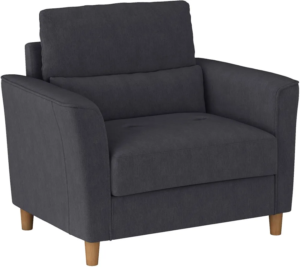 Georgia Contemporary Dark Grey Upholstered Accent Chair and a Half