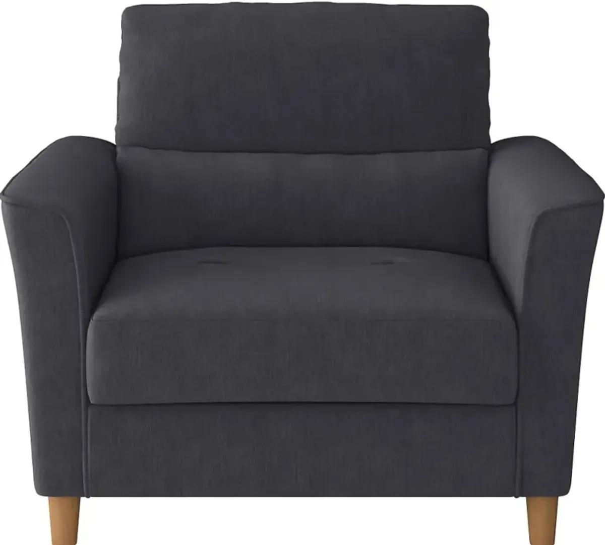 Georgia Contemporary Dark Grey Upholstered Accent Chair and a Half