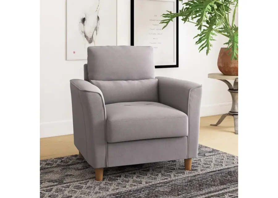 Georgia Contemporary Light Grey Upholstered Accent Chair