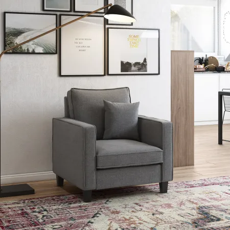 Georgia Contemporary Gray Fabric Accent Chair