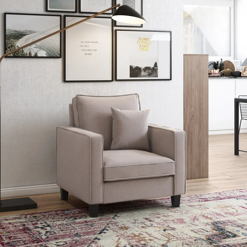 Georgia Contemporary Taupe Fabric Accent Chair