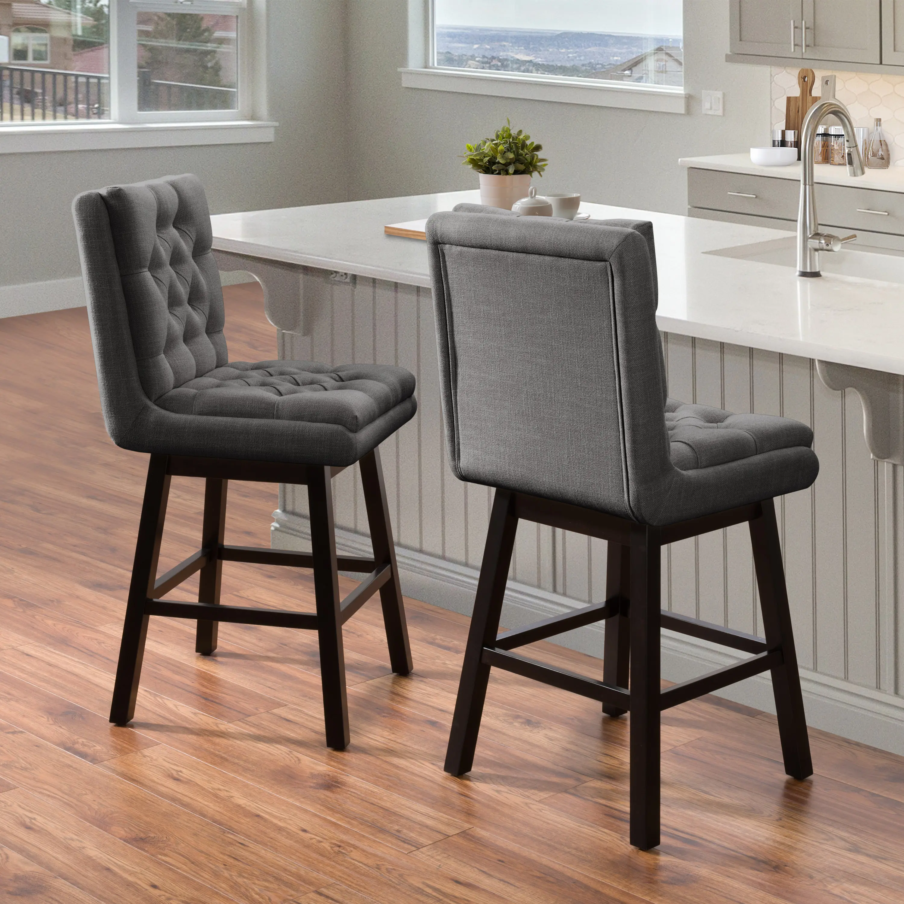 Boston Dark Gray Counter Height Stool, Set of 2