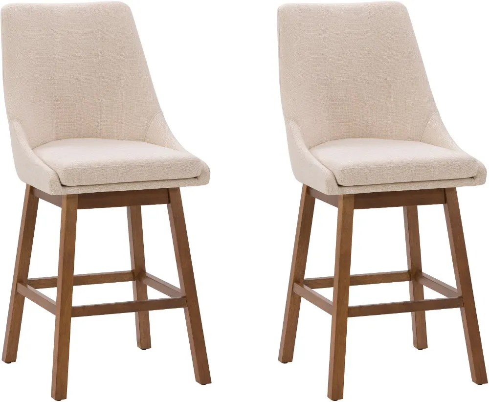 Boston Beige Counter Height Stools, Set of 2