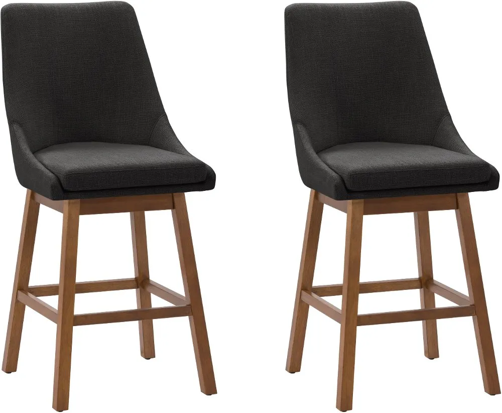 Boston Dark Gray Counter Height Stools, Set of 2