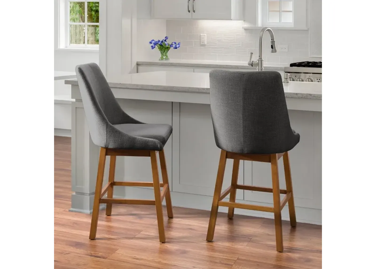 Boston Dark Gray Counter Height Stools, Set of 2