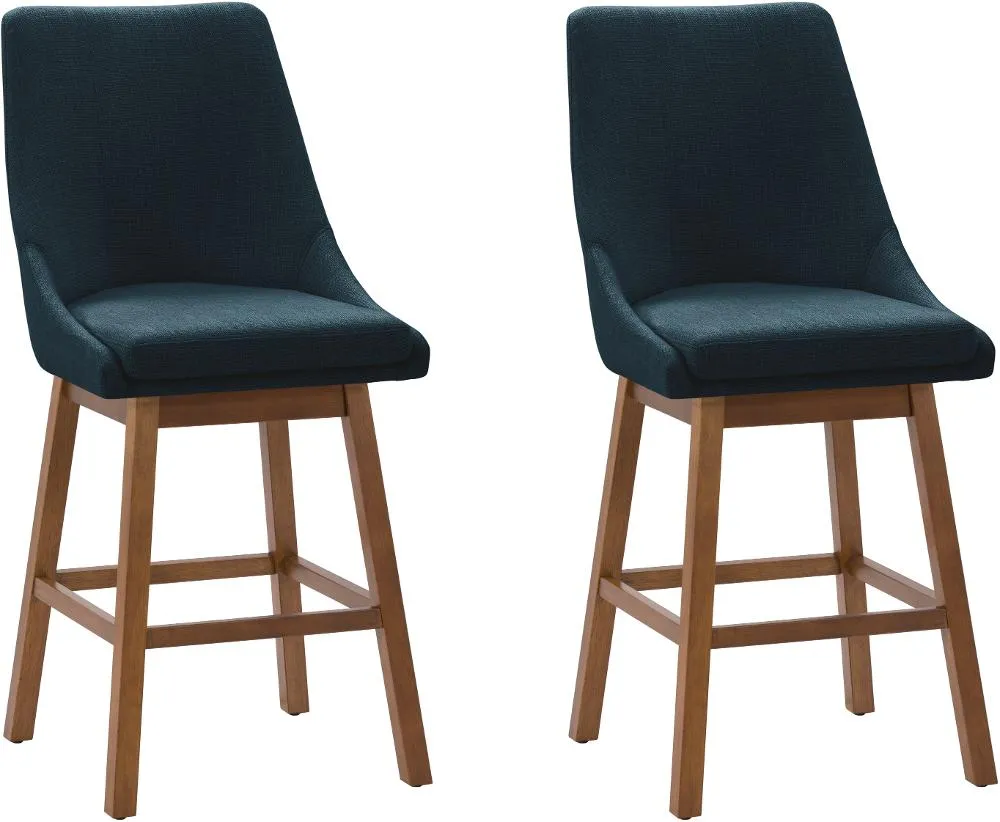 Boston Navy Counter Height Stools, Set of 2