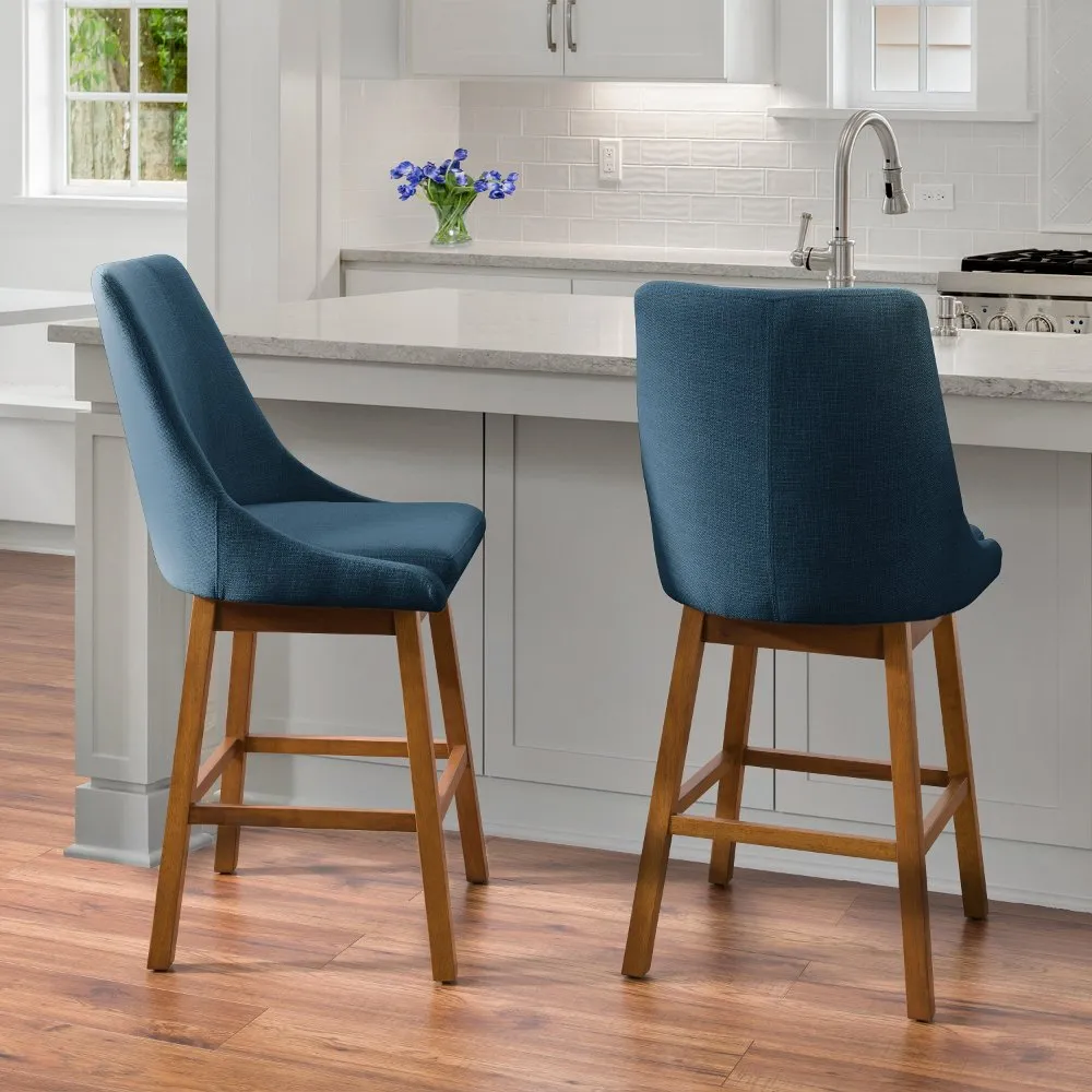 Boston Navy Counter Height Stools, Set of 2